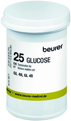 STRISCE MISURAZIONE GLICEMIA BEURER PER GLUCOMETRO GL48/GL49 IN FLACONE 50 PEZZI - Farmapanda Srl