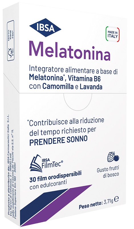 MELATONINA IBSA 30 FILM ORALI - Farmapanda Srl