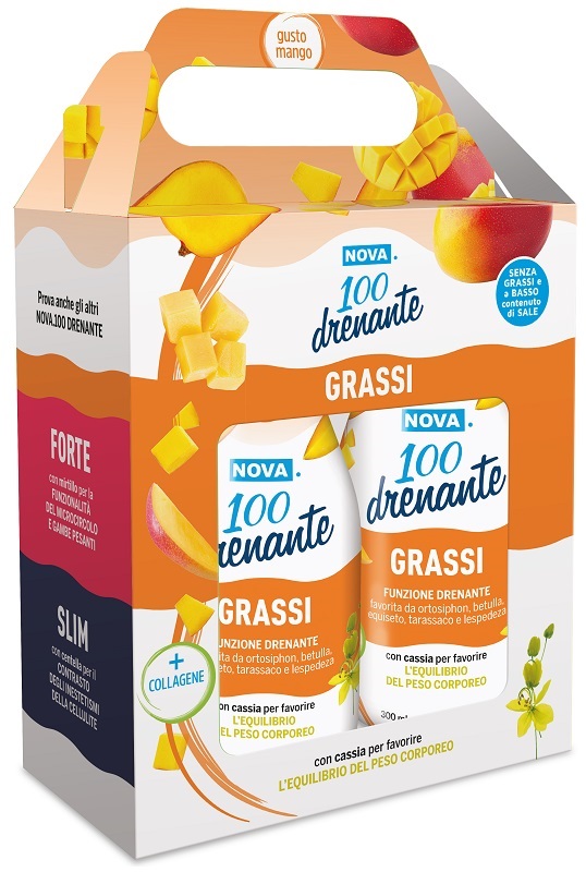 NOVA 100 DRENANTE GRASSI MANGO BIPACK 2 X 300 ML - Farmapanda Srl