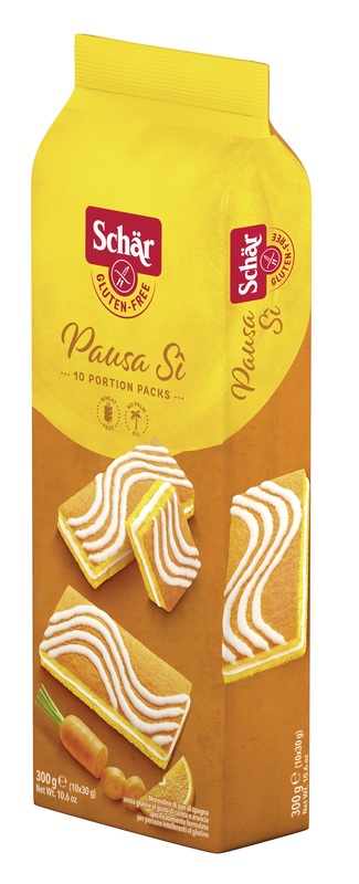 SCHAR PAUSA SI' MERENDINE DI PAN DI SPAGNA AL GUSTO DI CAROTA E ARANCIA 10 PORZIONI DA 30 G - Farmapanda Srl