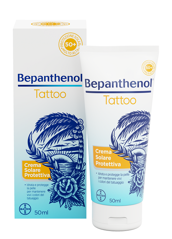 BEPANTHENOL TATTOO CREMA SOLARE PROTETTIVA SPF50+ 50 ML - Farmapanda Srl