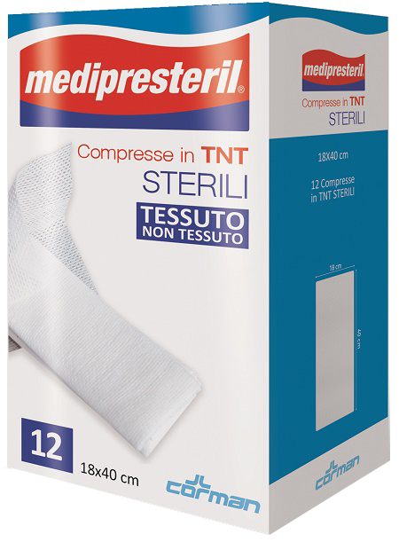 COMPRESSE STERILI TNT MEDIPRESTERIL 18X40 CM 12 PEZZI - Farmapanda Srl