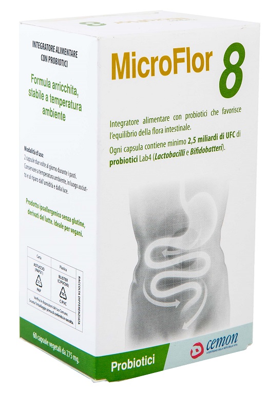 MICROFLOR 8 60 CAPSULE VEGETALI NO FRIGO - Farmapanda Srl