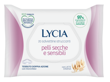LYCIA SALVIETTINE STRUCCANTI PELLI SECCHE E SENSIBILI 20 PEZZI - Farmapanda Srl