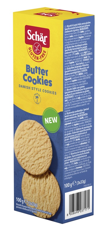SCHAR BUTTER COOKIES BISCOTTI DI PASTAFROLLA 3 PORZIONI DA 33 G - Farmapanda Srl