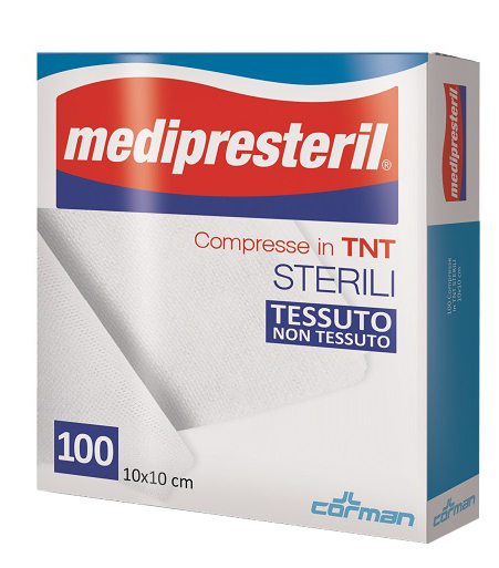 GARZA COMPRESSA MEDIPRESTERIL TNT 10X10CM 100 PEZZI - Farmapanda Srl