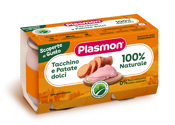 PLASMON OMOGENEIZZATI TACCHINO PATATE DOLCI 2 PEZZI DA 120 G - Farmapanda Srl