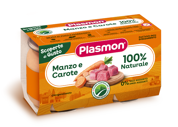 PLASMON OMOGENEIZZATI MANZO CAROTE 2 PEZZI DA 120 G - Farmapanda Srl