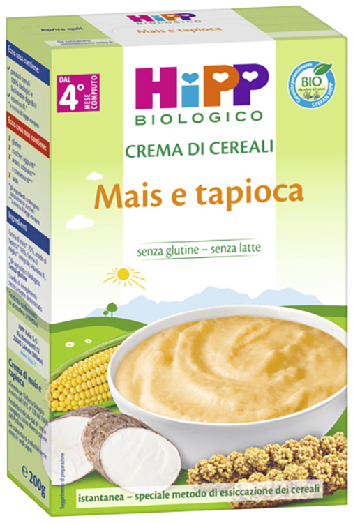 HIPP BIO CREMA CEREALI MAIS/TAPIOCA 200 G - Farmapanda Srl