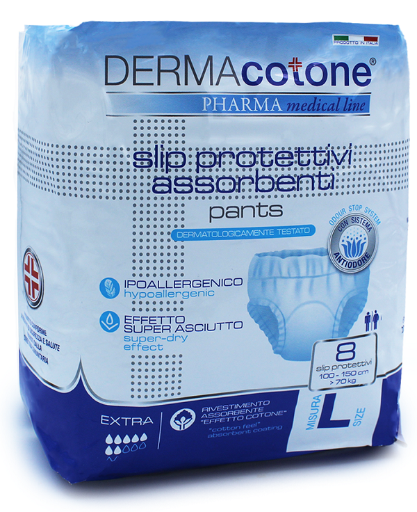 SLIP PROTETTIVO ASSORBENTE PANTS DERMACOTONE L 8 PEZZI - Farmapanda Srl