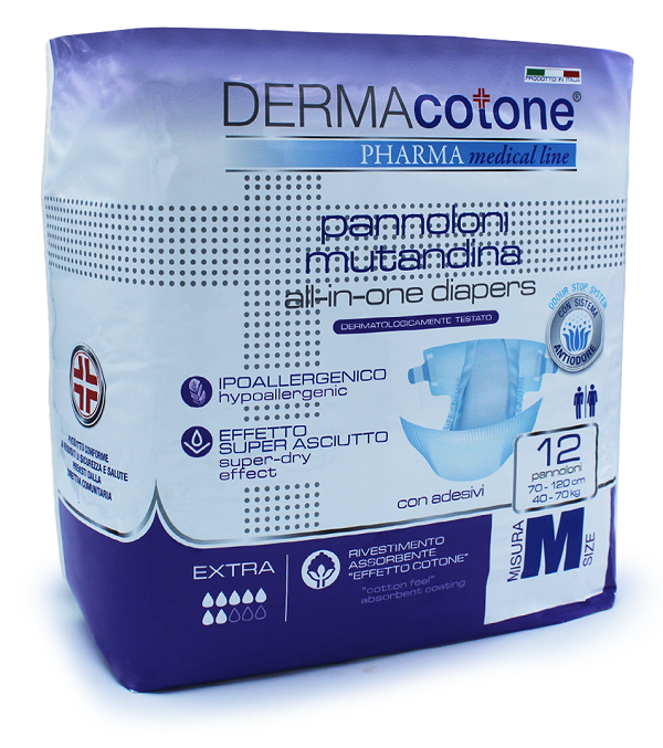 PANNOLONE MUTANDINA PER INCONTINENZA DERMACOTONE M 12 PEZZI - Farmapanda Srl