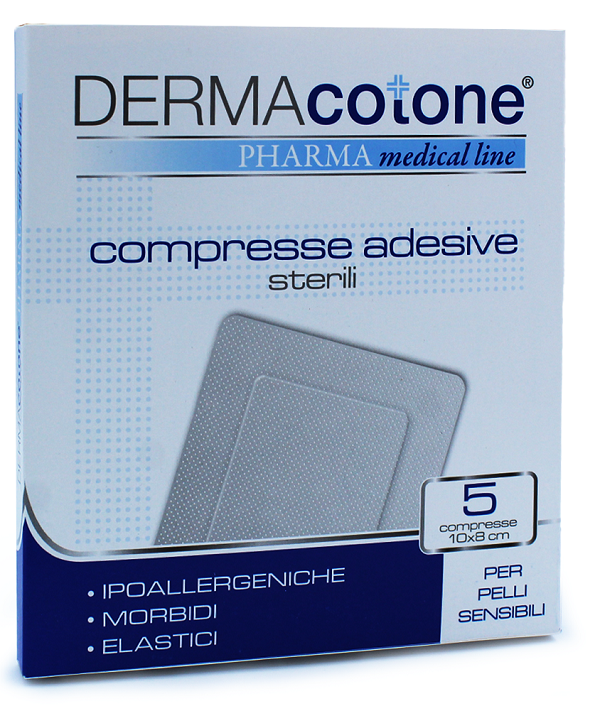 COMPRESSA ADESIVA DERMACOTONE 10X8 CM 5 PEZZI - Farmapanda Srl