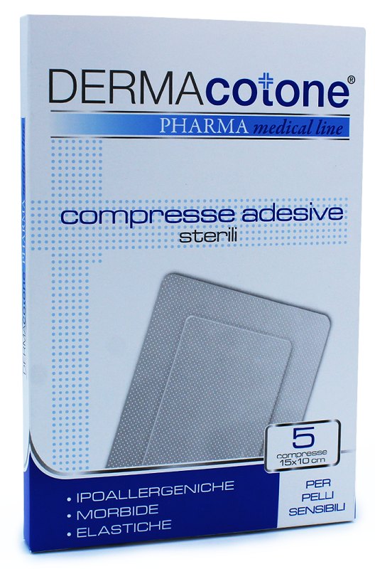 COMPRESSA ADESIVA DERMACOTONE 10X15 CM 5 PEZZI - Farmapanda Srl