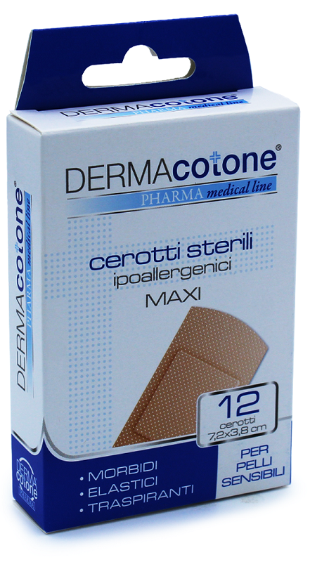 CEROTTO IPOALLERGENICO DERMACOTONE MAXI 7,2X3,8CM 12 PEZZI - Farmapanda Srl