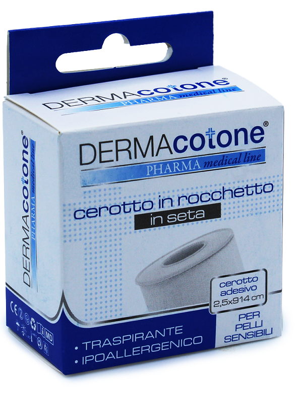CEROTTO ROCCHETTO IN SETA DERMACOTONE BIANCO 2,5X914CM 1 PEZZO - Farmapanda Srl