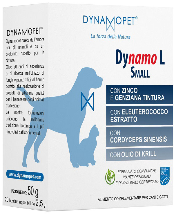 DYNAMO L SMALL 20 BUSTINE APPETIBILI DA 2,5 G - Farmapanda Srl