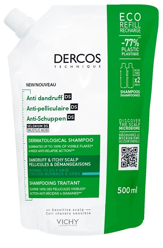 DERCOS ECO RICARICA SHAMPOO ANTI FORFORA 500 ML - Farmapanda Srl