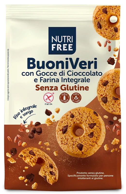 NUTRIFREE BUONI VERI CON GOCCE DI CIOCCOLATO 250 G - Farmapanda Srl