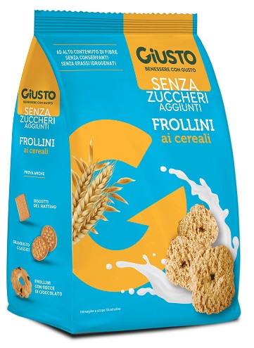 GIUSTO SENZA ZUCCHERO FROLLINI AI CEREALI SENZA ZUCCHERO 350 G - Farmapanda Srl