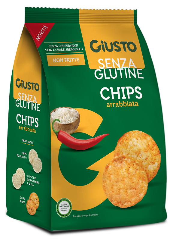 GIUSTO SENZA GLUTINE CHIPS ARRABBIATA 40 G - Farmapanda Srl