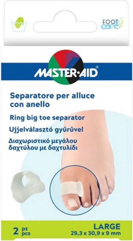 SEPARATORE ALLUCE MASTER-AID FOOTCARE CON ANELLO SMALL 2 PEZZI D3 - Farmapanda Srl