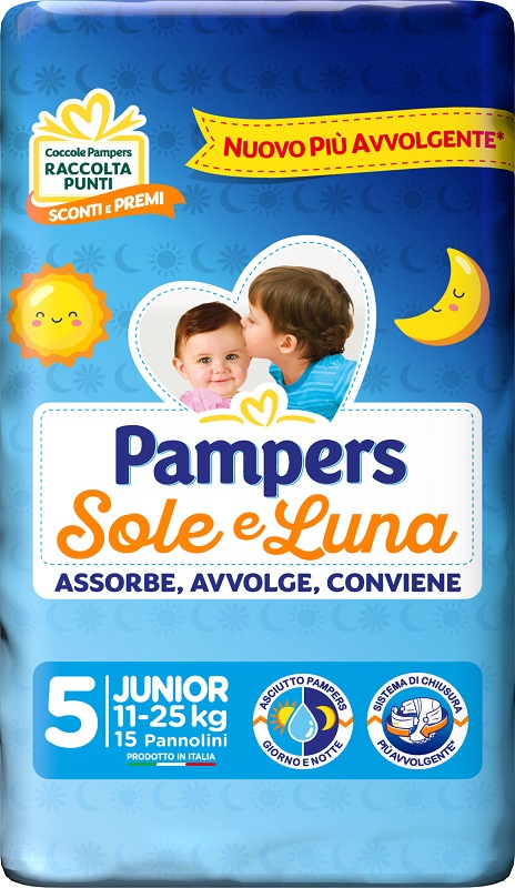 PAMPERS SOLE&LUNA JUNIOR 15 PEZZI - Farmapanda Srl