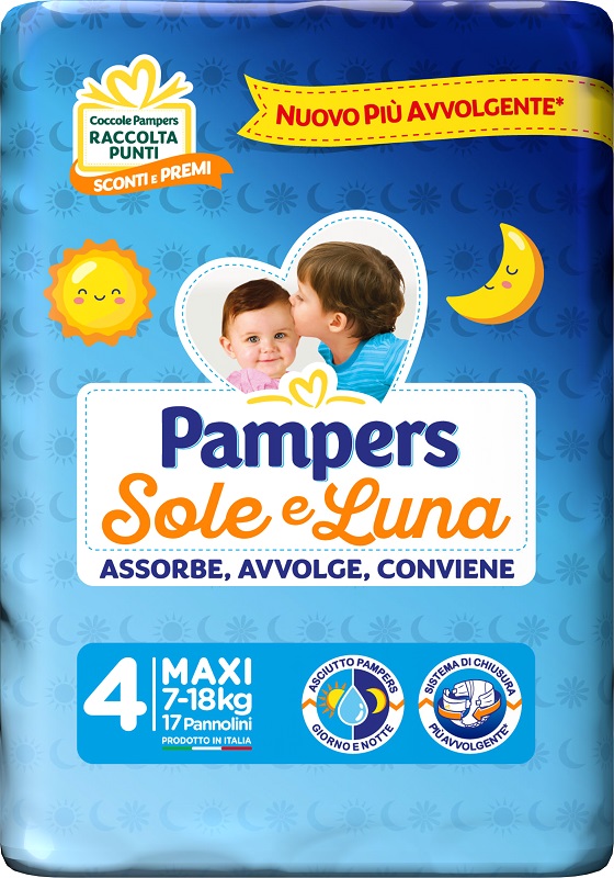 PAMPERS SOLE&LUNA MAXI 17 PEZZI - Farmapanda Srl