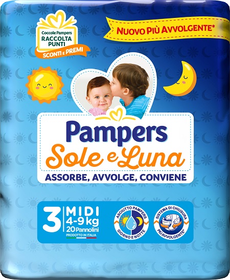 PAMPERS SOLE LUNA MIDIDI 20 PEZZI - Farmapanda Srl