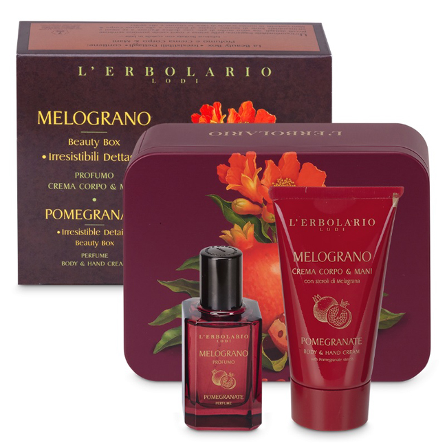 MELOGRANO BEAUTY BOX IRRESISTIBILI DETTAGLI PROFUMO 30 ML + CREMA CORPO & MANI 75 ML EDIZIONE LIMITATA - Farmapanda Srl