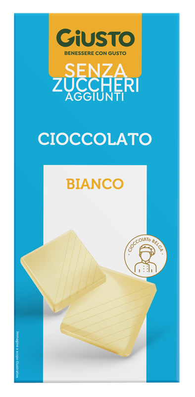GIUSTO SENZA ZUCCHERO CIOCCOLATO BIANCO 85 G - Farmapanda Srl