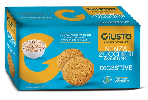 GIUSTO SENZA ZUCCHERO BISCOTTI DIGESTIVE 3 PEZZI DA 75 G - Farmapanda Srl