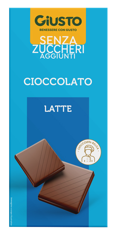 GIUSTO SENZA ZUCCHERO TAVOLETTA CIOCCOLATO LATTE 85 G - Farmapanda Srl