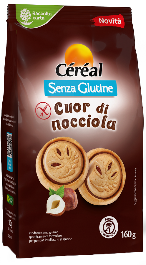 CEREAL SENZA GLUTINE CUOR DI NOCCIOLA 160 G - Farmapanda Srl