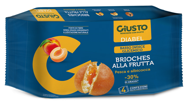 GIUSTO DIABEL BRIOCHE FRUTTA 4 PEZZI DA 45 G - Farmapanda Srl
