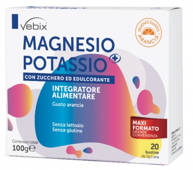 VEBIX MAGNESIO POTASSIO + CON ZUCCHERO ED EDULCORANTE 20 BUSTE 5 G - Farmapanda Srl