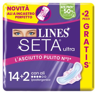 LINES SETA ULTRA ASSORBENTI ALI CP 14+2 PEZZI - Farmapanda Srl