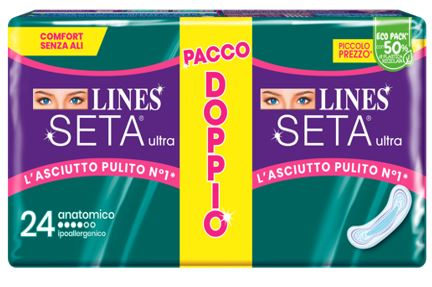LINES SETA ULTRA ASSORBENTI ANATOMICO VP DWCT 24 PEZZI - Farmapanda Srl