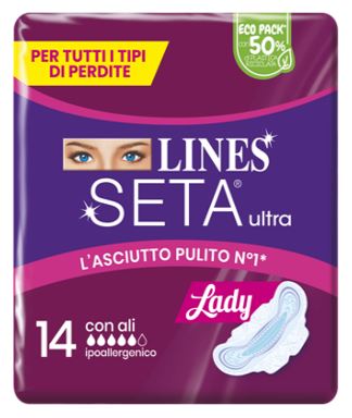 LINES SETA ULTRA ASSORBENTI LADY ALI CP 14 PEZZI - Farmapanda Srl