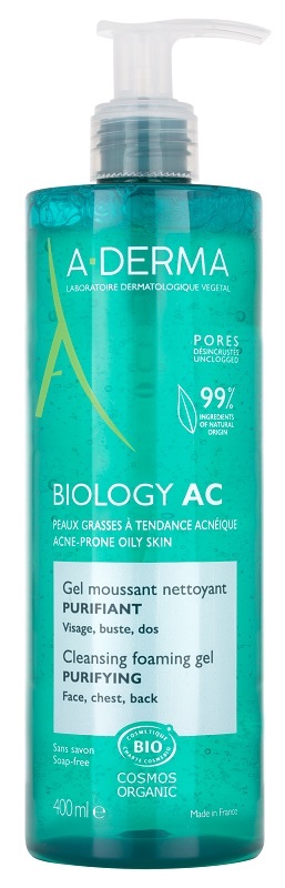 ADERMA BIOLOGY AC GEL DETERGENTE SCHIUMOGENO PURIFICANTE 400 ML - Farmapanda Srl