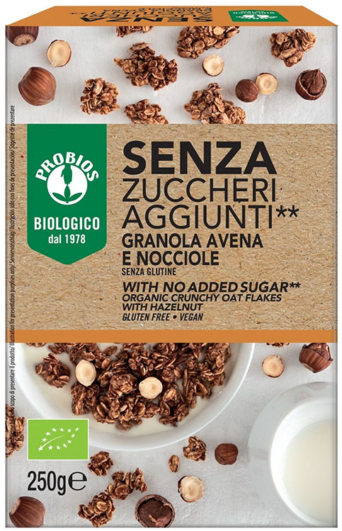 PROBIOS GRANOLA SENZA ZUCCHERI AGGIUNTI AVENA E NOCCIOLA SENZA GLUTINE 250 G - Farmapanda Srl
