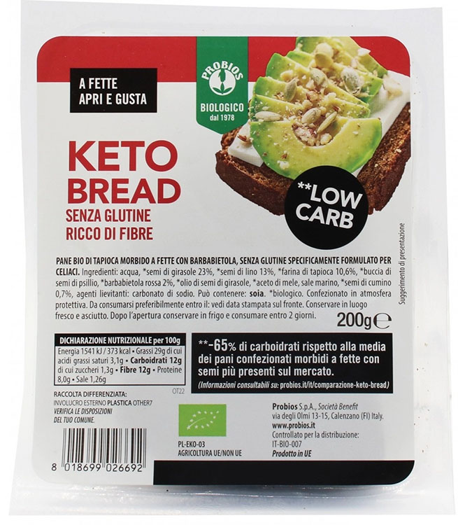 PROBIOS KETO BREAD SENZA GLUTINE 200 G - Farmapanda Srl