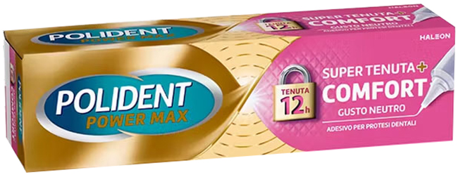 CREMA ADESIVA PROTESI DENTALI POLIDENT POWER MAX SUPER TENUTA+COMFORT 70 G - Farmapanda Srl