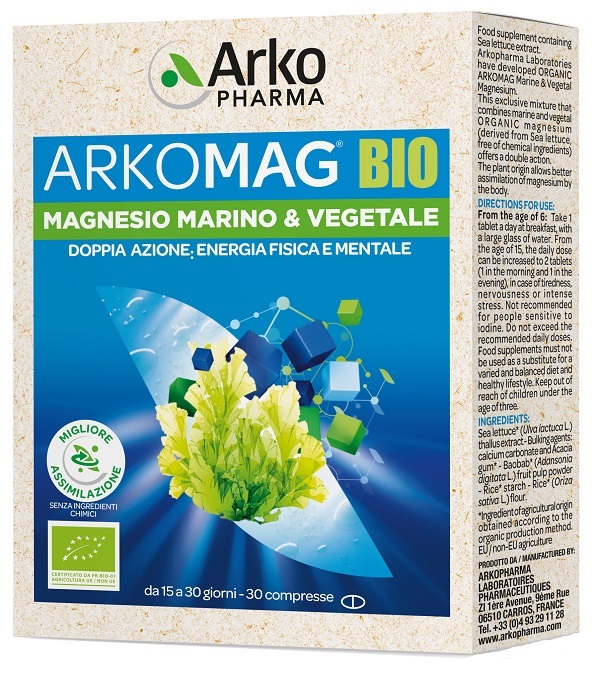 ARKOMAG BIO MAGNESIO MARINO & VEGETALE 30 COMPRESSE - Farmapanda Srl