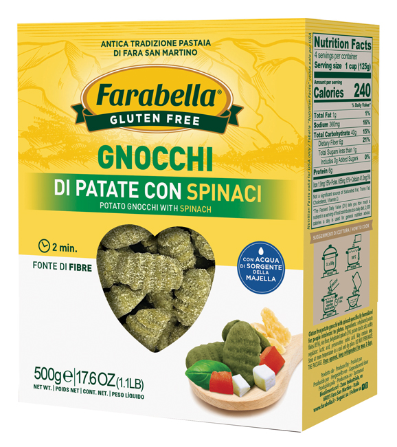 FARABELLA GNOCCHI DI PATATE CON SPINACI 500 G - Farmapanda Srl