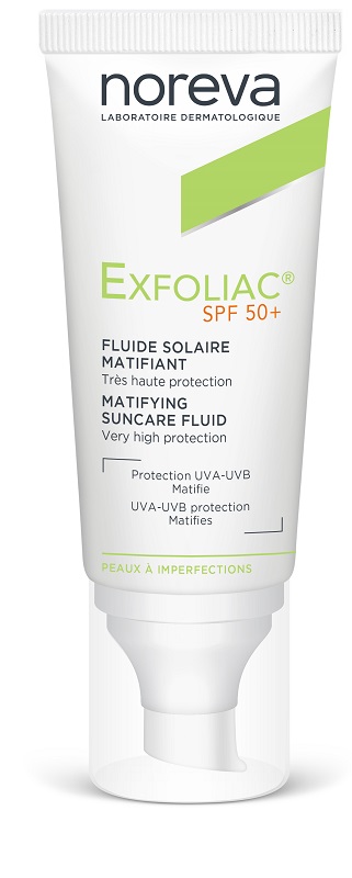 EXFOLIAC FLUIDE SOLAIRE MATIFIANT SPF50+ 40 ML - Farmapanda Srl
