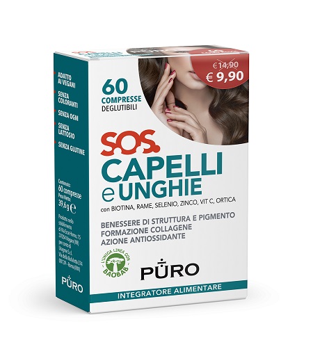 PURO SOS CAPELLI&UNGHIE 60 COMPRESSE DEGLUTIBILI - Farmapanda Srl