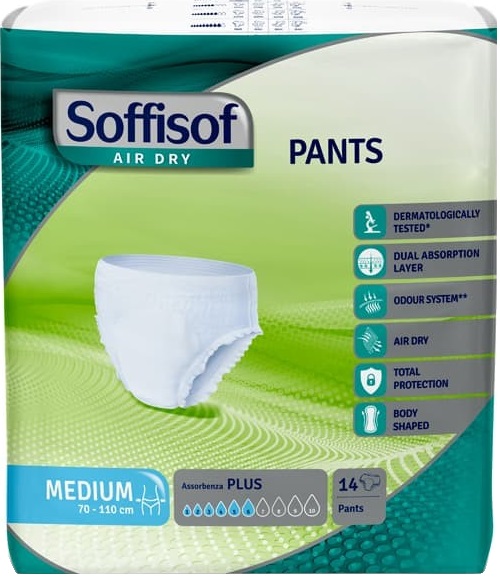 PANNOLONE PER INCONTINENZA SOFFISOF AIR DRY PANTS EXTRA LARGE 8 PEZZI - Farmapanda Srl