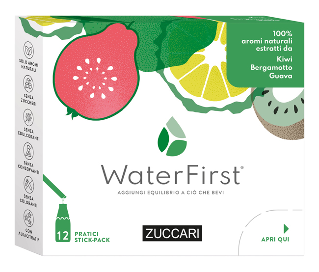 WATER FIRST KIWI-BERGAMOTTO-GUAVA 12 STICK PACK - Farmapanda Srl