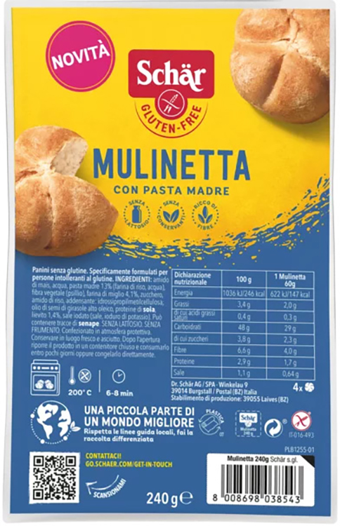 SCHAR MULINETTA 4 PEZZI DA 60 G - Farmapanda Srl