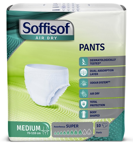 PANNOLONE SOFFISOF AIR DRY PANTS SUPER MEDIUM 10 PEZZI - Farmapanda Srl